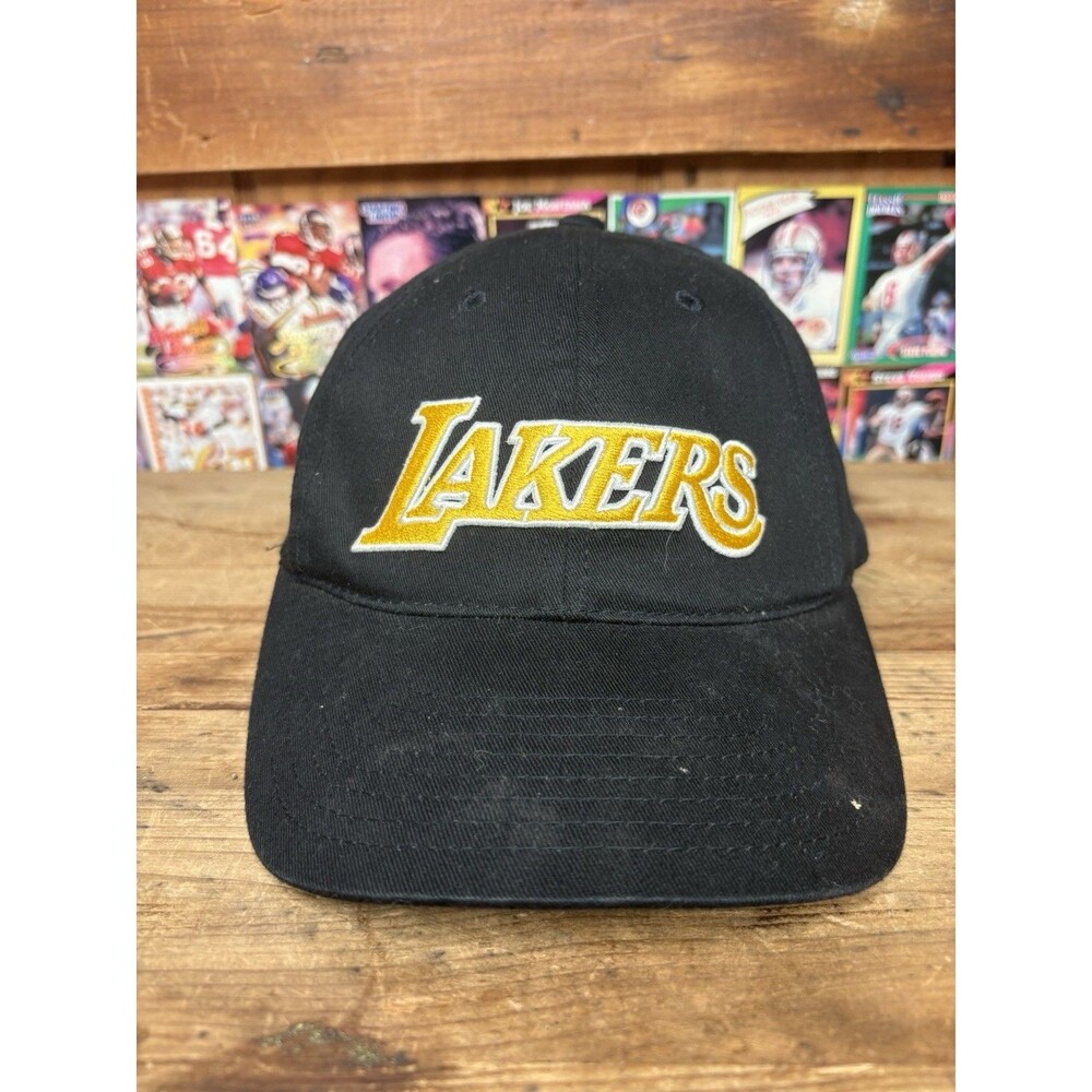 Vintage Nike Team NBA Los Angeles Lakers Hat Cap Black Youth Basketball LeBron